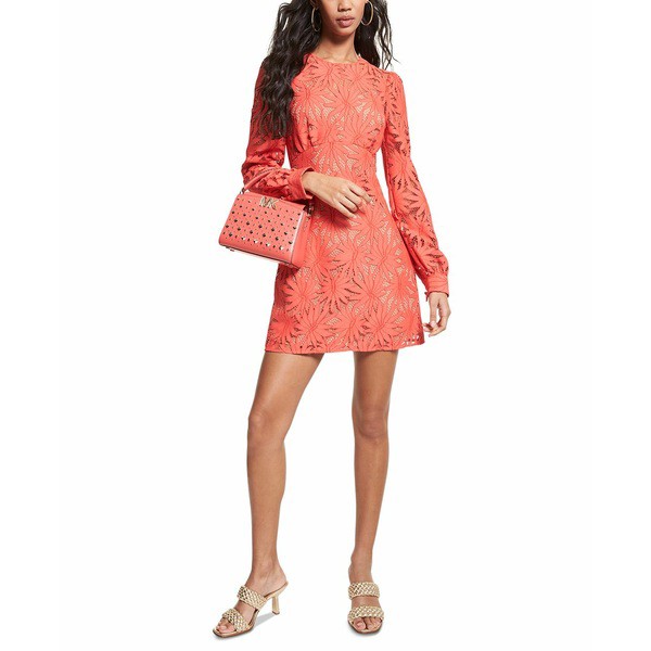 マイケルコース レディース ワンピース トップス Women's Palm Beach Lace Mini Dress Sangria