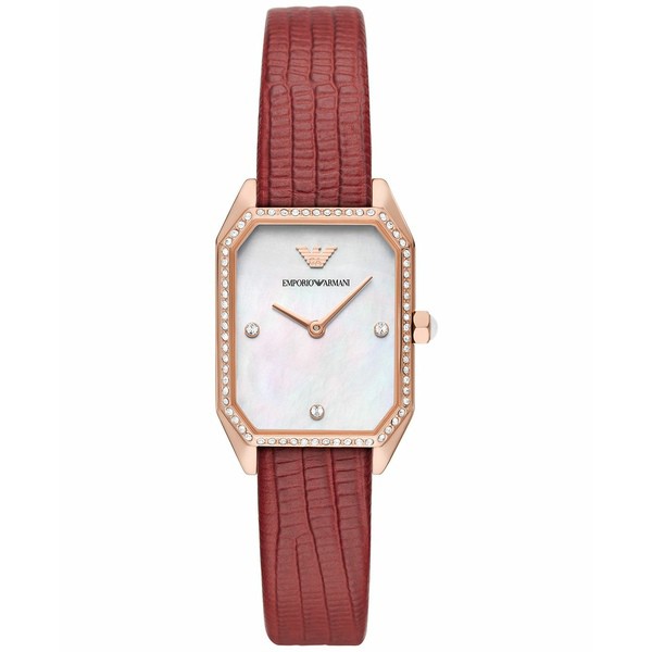 エンポリオ アルマーニ レディース 腕時計 アクセサリー Women's Gioia Rose Gold-Tone Stainless Steel Leather Strap Watch 24mm Rose