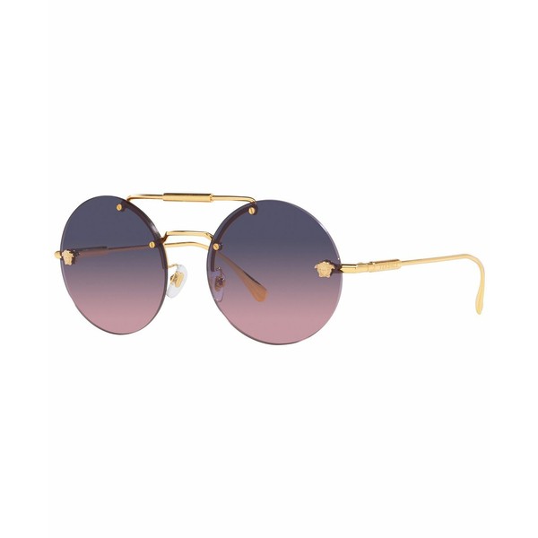 ヴェルサーチ レディース サングラス＆アイウェア アクセサリー Women's Sunglasses, VE2244 56 Gold-Tone