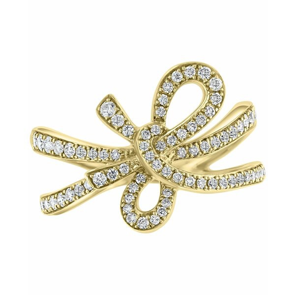 エフィー コレクション レディース リング アクセサリー EFFY® Diamond Ribbon Tie Statement Ring (1/2 ct. t.w.) in 14k Gold Yell