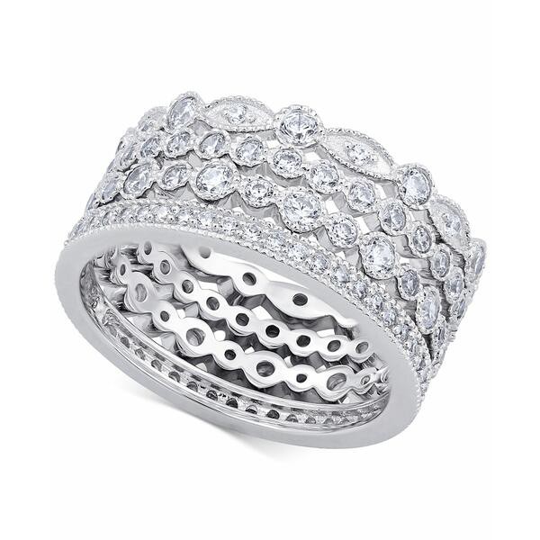 アラベッラ レディース リング アクセサリー 4-Pc. Set Cubic Zirconia Stackable Bands in Sterling Silver Cubic Zirconia