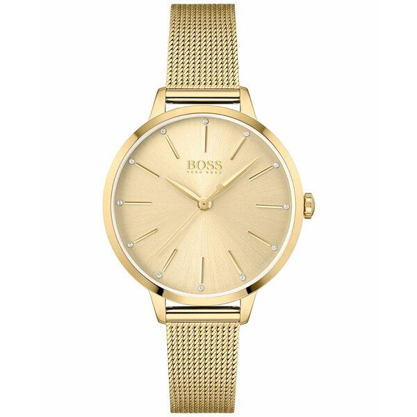 ボス レディース 腕時計 アクセサリー Women's Symphony Gold Ion Plated Steel Mesh Bracelet Watch 38mm Gold