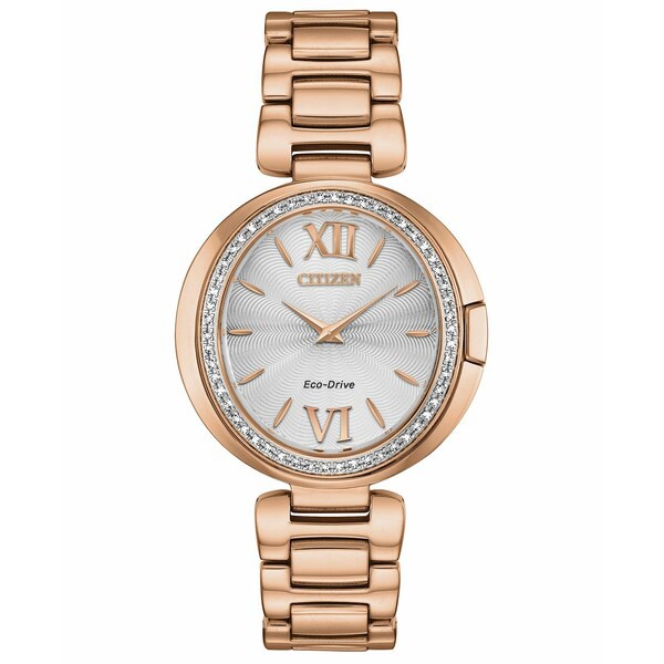 シチズン レディース 腕時計 アクセサリー Eco-Drive Women's Capella Diamond-Accent Rose Gold-Tone Stainless Steel Bracelet Watch 3