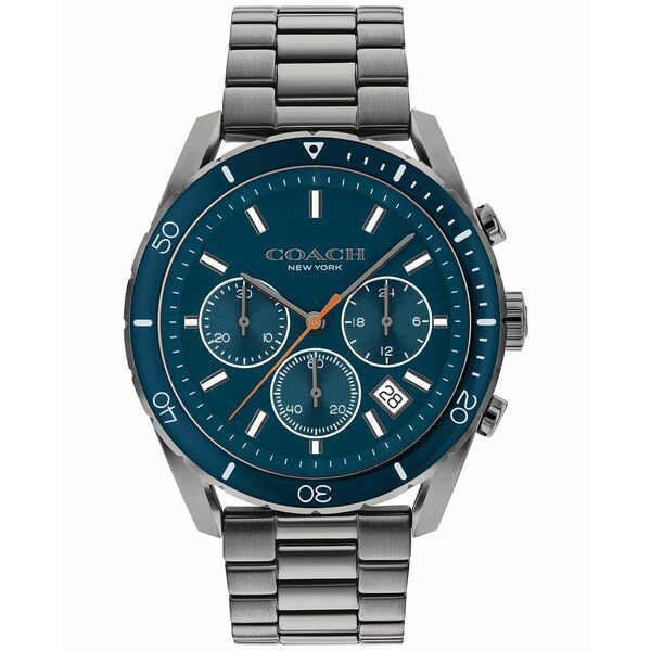 コーチ メンズ 腕時計 アクセサリー Men's Preston Chronograph Gray-Tone Bracelet Watch 44mm Grey