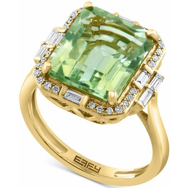 エフィー コレクション レディース リング アクセサリー EFFY® Green Amethyst (5-1/3 ct. t.w.) & Diamond (1/3 ct. t.w.) Halo Rin