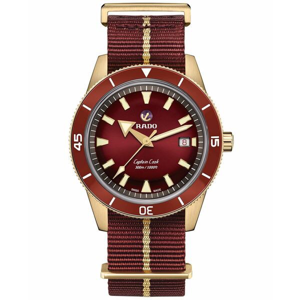 ラド メンズ 腕時計 アクセサリー Men's Swiss Automatic Captain Cook Red NATO Strap Watch 42mm Red