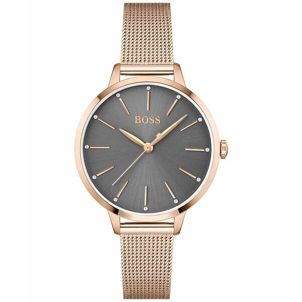 ボス レディース 腕時計 アクセサリー Women's Symphony Rose Gold Ion Plated Steel Mesh Bracelet Watch 38mm Rose Gold