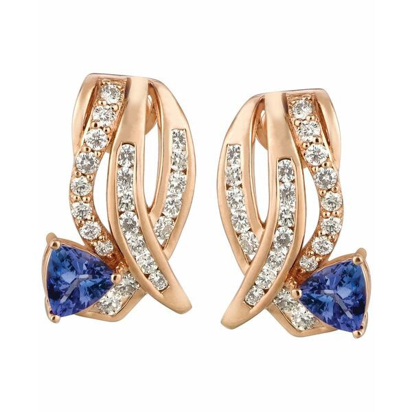 ルヴァン レディース ピアス＆イヤリング アクセサリー Tanzanite (3/4 ct. t.w.) and Diamond (3/4 ct. t.w.) Earrings in 14k Rose Gol