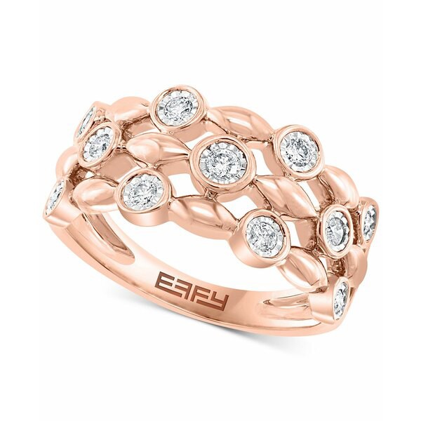 エフィー コレクション レディース リング アクセサリー EFFY® Diamond Bezel Openwork Ring (1/4 ct. t.w.) in 14k Rose Gold Rose