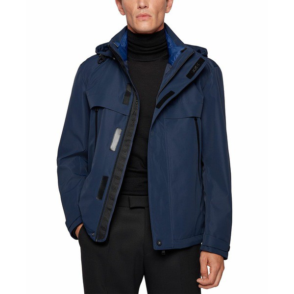 ヒューゴボス メンズ ジャケット＆ブルゾン アウター BOSS Men's Three-in-One Softshell Jacket Dark Blue