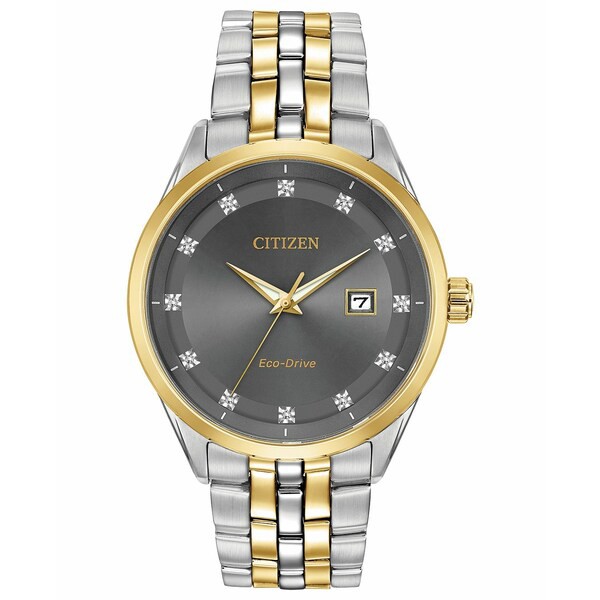 シチズン メンズ 腕時計 アクセサリー Men's Eco-Drive Corso Diamond-Accent Two-Tone Stainless Steel Bracelet Watch 41mm Two-tone