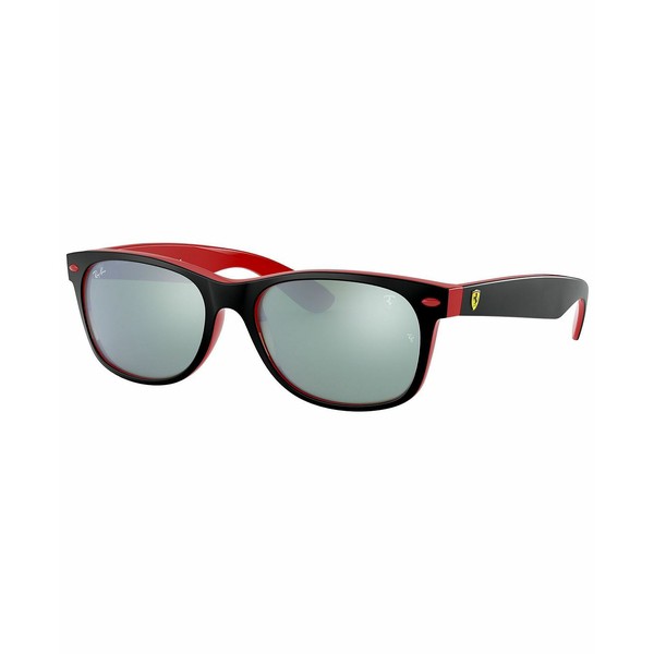 レイバン レディース サングラス＆アイウェア アクセサリー NEW WAYFARER Sunglasses, RB2132M 55 TOP MATTE BLACK ON RED/LIGHT GREEN M