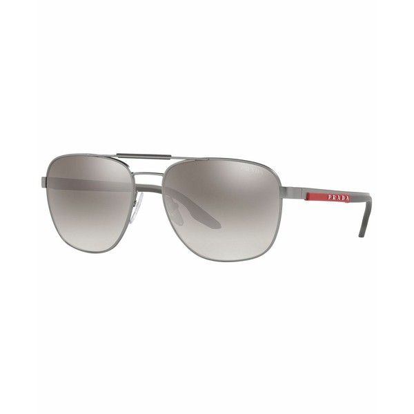 プラダ メンズ サングラス・アイウェア アクセサリー Men's Sunglasses, PS 53XS 60 MATTE GUNMETAL/GRADIENT GREY MIRROR SILVER