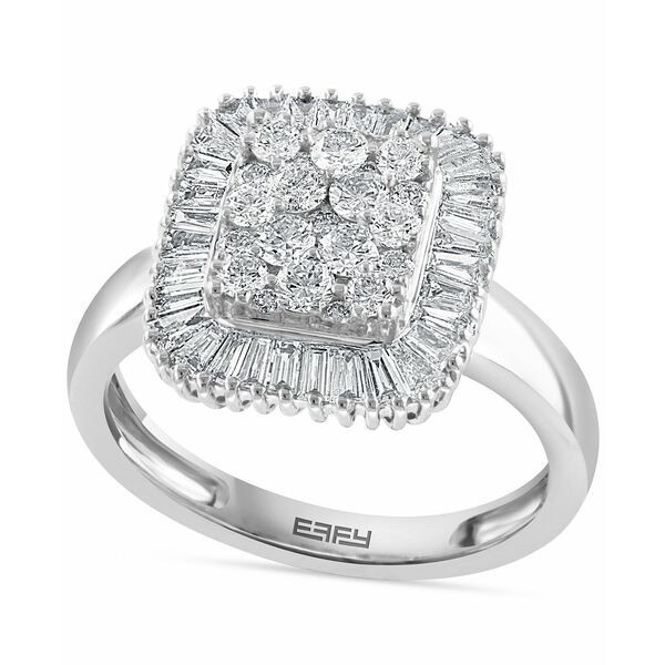 エフィー コレクション レディース リング アクセサリー EFFY® Diamond Halo Cluster Ring (1 ct. t.w.) in 14k White Gold White Go