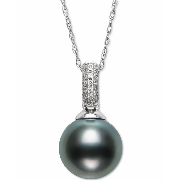 ベル ドゥ メール レディース ネックレス・チョーカー・ペンダントトップ アクセサリー Black Cultured Tahitian Pearl (8mm) & Diamond