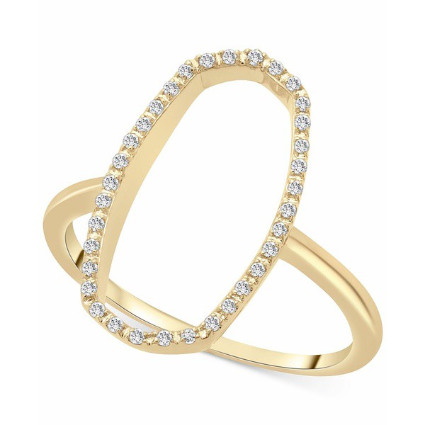 ラップド レディース リング アクセサリー Diamond Open Oval Frame Ring (1/10 ct. t.w.) in 14k Gold or 14k White Gold, Created for