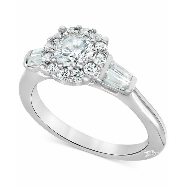 マルケッサ レディース リング アクセサリー Diamond Halo Engagement Ring (1-1/4 ct. t.w.) in 18k White Gold White Gold