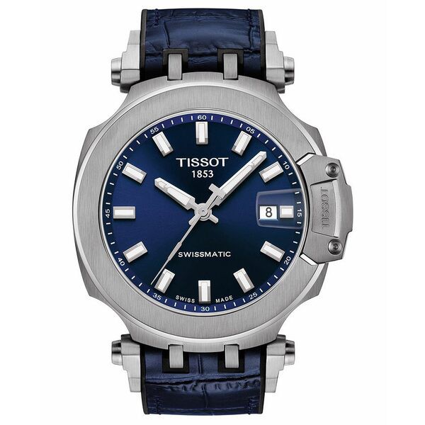 ティソット メンズ 腕時計 アクセサリー Men's Swiss Automatic T-Race Swissmatic Blue Rubber Strap Watch 49mm Blue