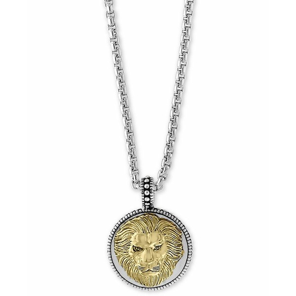 エフィー コレクション メンズ ネックレス・チョーカー アクセサリー EFFY® Men's Two-Tone Lion's Head 22" Pendant Necklace in St