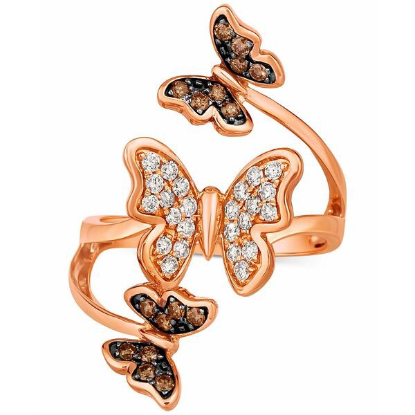 ルヴァン レディース リング アクセサリー Diamond Butterfly Statement Ring (1/2 ct. t.w.) in 14k Rose Gold Rose Gold