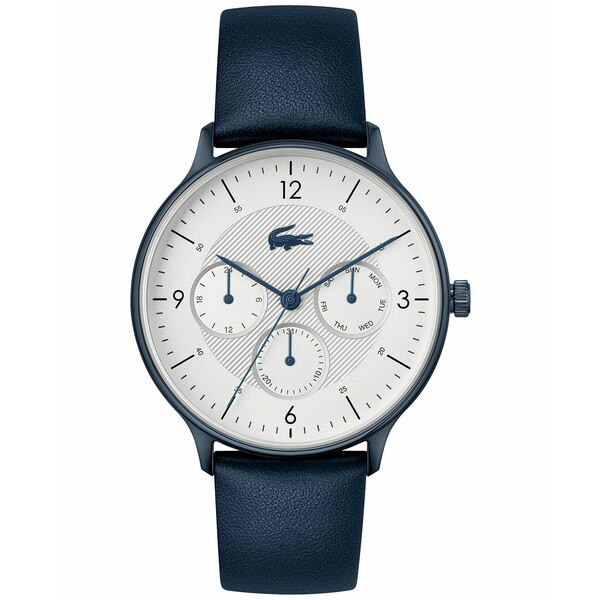 ラコステ メンズ 腕時計 アクセサリー Men's Lacoste Club Blue Leather Strap Watch 42mm Blue