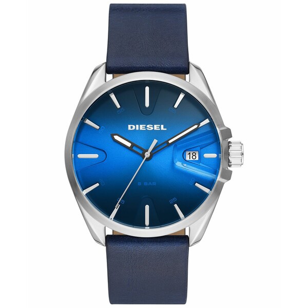 ディーゼル メンズ 腕時計 アクセサリー Men's MS9 Blue Leather Strap Watch 48mm Blue