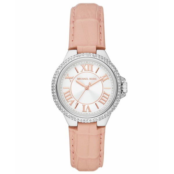 マイケルコース レディース 腕時計 アクセサリー Women's Camille Three-Hand Blush Genuine Leather Strap Watch 33mm Blush