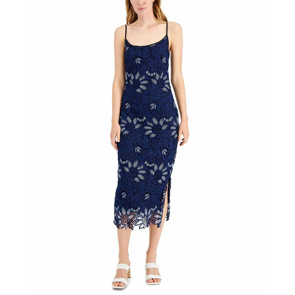 ダナキャラン レディース ワンピース トップス Women's Sleeveless Slip Dress Navy Multi