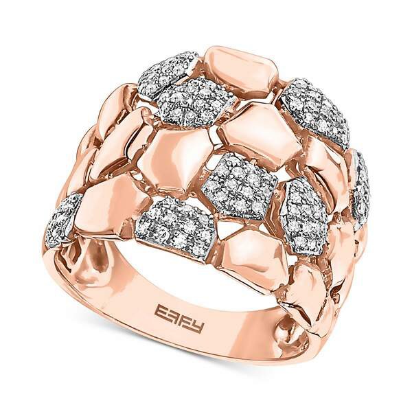 エフィー コレクション レディース リング アクセサリー EFFY® Diamond Nugget Statement Ring (3/8 ct. t.w.) in 14k White & Rose