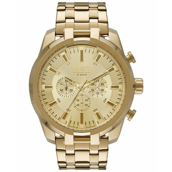 ディーゼル メンズ 腕時計 アクセサリー Men's Chronograph Split Gold-Tone Stainless Steel Bracelet Watch 51mm Goldtone