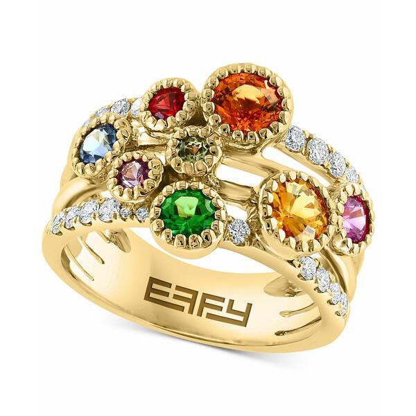 エフィー コレクション レディース リング アクセサリー EFFY® Multi-Gemstone (1-7/8 ct. t.w.) & Diamond (3/8 ct. t.w.) Scattere