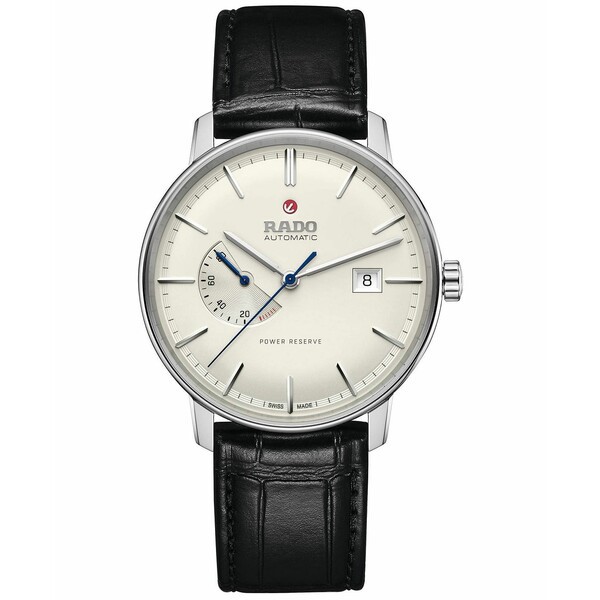 ラド メンズ 腕時計 アクセサリー Men's Coupole Classic Automatic Black Leather Strap Watch 41mm White