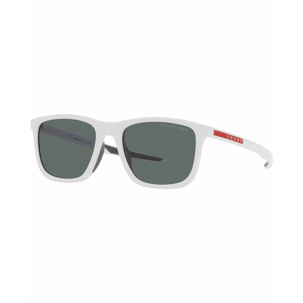 プラダ メンズ サングラス・アイウェア アクセサリー Men's Polarized Sunglasses, 54 White Rubber