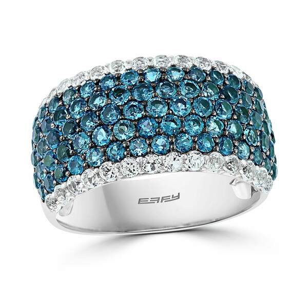 エフィー コレクション レディース リング アクセサリー EFFY® Blue & White Topaz Statement Ring (3-1/2 ct. t.w.) in Sterling Si