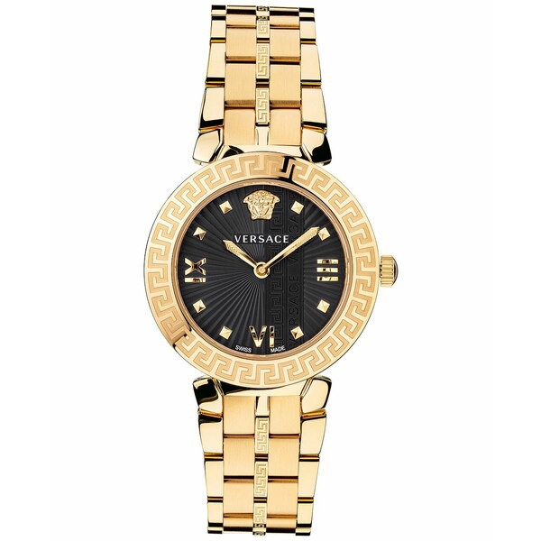 ヴェルサーチ レディース 腕時計 アクセサリー Women's Swiss Greca Icon Gold Ion Plated Stainless Steel Bracelet Watch 36mm Ip Yell