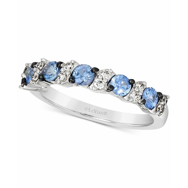 ルヴァン レディース リング アクセサリー Blueberry Sapphire (1 ct. t.w.) & Nude Diamond (1/5 ct. t.w.) Band in 14k White Gold Blu