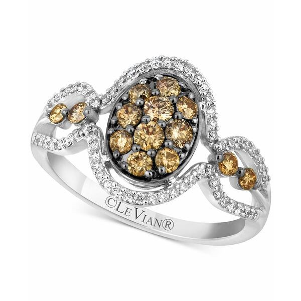 ルヴァン レディース リング アクセサリー Chocolatier® Diamond Oval Cluster Ring (3/4 ct. t.w.) in 14k White Gold White Gold