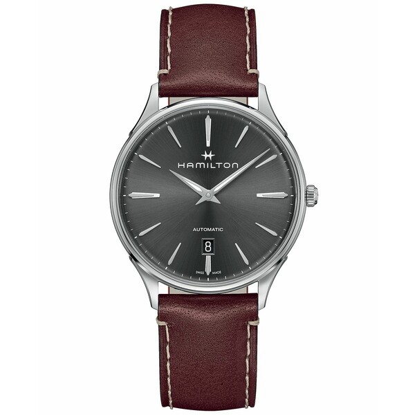 ハミルトン メンズ 腕時計 アクセサリー Men's Swiss Automatic Jazzmaster Thinline Red Leather Strap Watch 40mm No Color