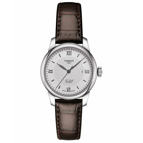 ティソット レディース 腕時計 アクセサリー Women's Swiss Automatic Le Locle Brown Leather Strap Watch 29mm Brown