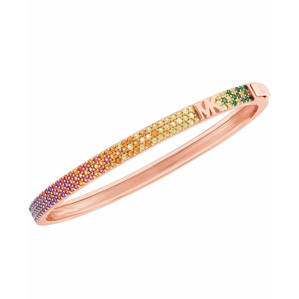 マイケルコース レディース ブレスレット・バングル・アンクレット アクセサリー Rainbow Pave Bangle Bracelet 14K Rose Gold Plated