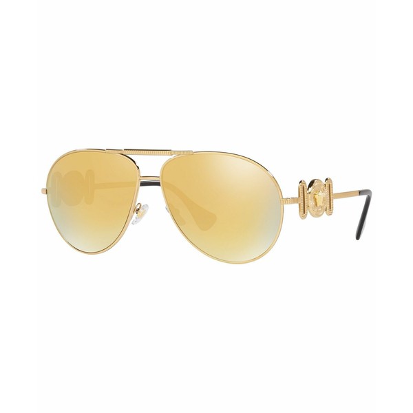 ヴェルサーチ レディース サングラス＆アイウェア アクセサリー Unisex Sunglasses, VE2249 65 Gold-Tone