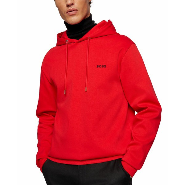 ヒューゴボス メンズ シャツ トップス BOSS Men's Tiger-Artwork Hooded Sweatshirt Bright Red