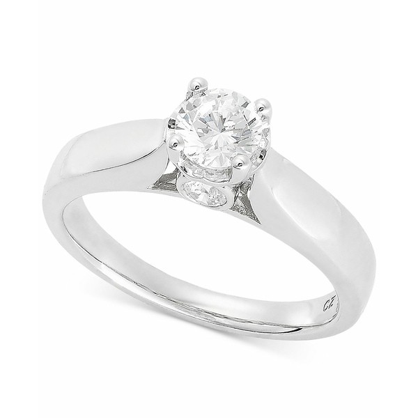 トゥルーミラクル レディース リング アクセサリー Diamond Solitaire Engagement Ring (5/8 ct. t.w.) in 14k White Gold White Gold