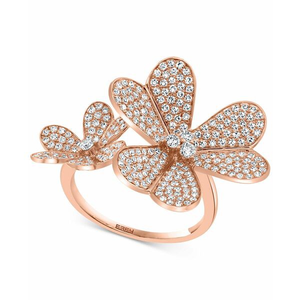 エフィー コレクション レディース リング アクセサリー EFFY® Diamond Flower Ring (1-1/5 ct. t.w.) in 14k Rose Gold Rose Gold