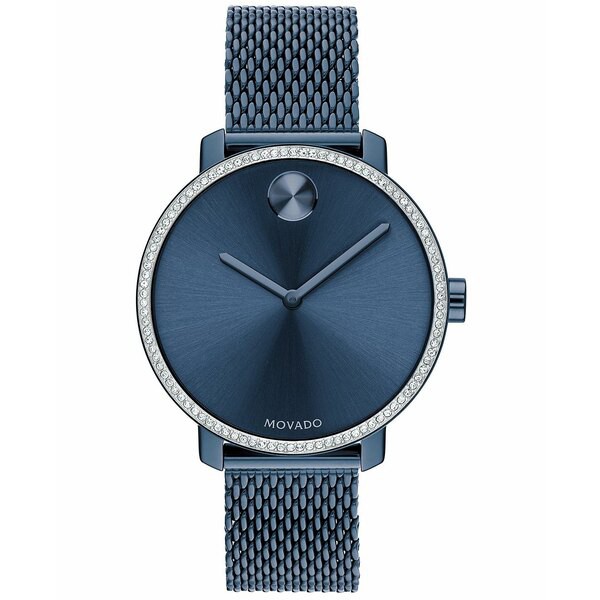 モバド レディース 腕時計 アクセサリー Bold Shimmer Women's Swiss Blue Mesh Bracelet Watch 34mm Blue