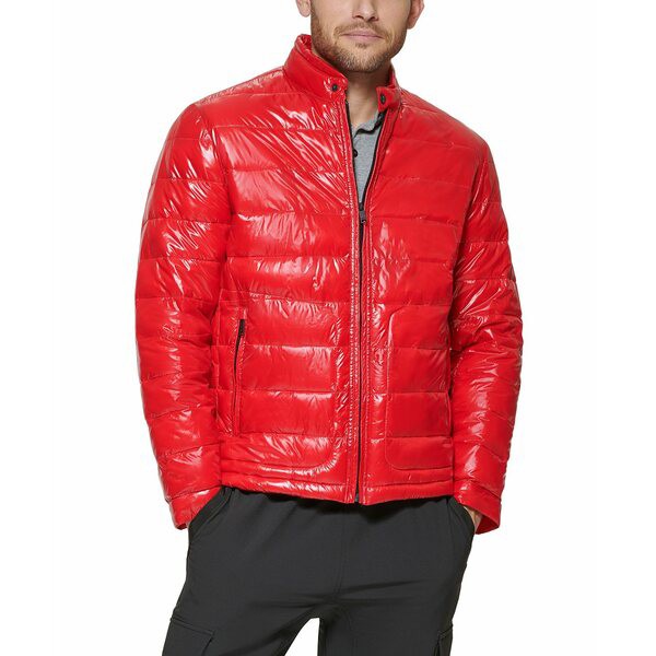 ダナ キャラン ニューヨーク メンズ ジャケット＆ブルゾン アウター Men's Racer Packable Puffer Jacket Red