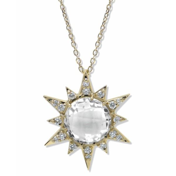 アンジー レディース ネックレス・チョーカー・ペンダントトップ アクセサリー White Topaz Aztec Starburst Necklace Gold, Clear