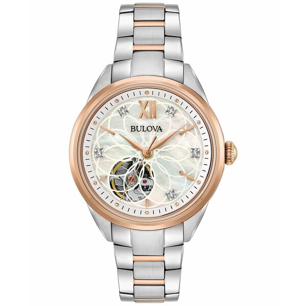 ブロバ レディース 腕時計 アクセサリー Women's Automatic Diamond Accent Two-Tone Stainless Steel Bracelet Watch 34mm 98P170 Two-T