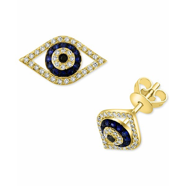 エフィー コレクション レディース ピアス＆イヤリング アクセサリー EFFY® Sapphire (1/6 ct. t.w.) & Diamond (1/5 ct. t.w.) Evil