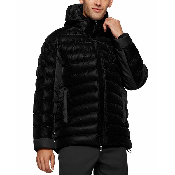 ヒューゴボス メンズ ジャケット＆ブルゾン アウター BOSS Men's Relaxed-Fit Padded Jacket Black